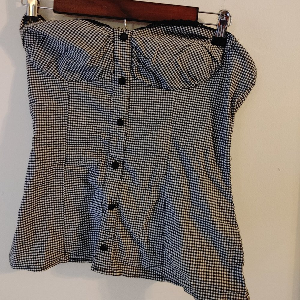 Black and White Corset Top